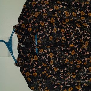 SheIn Floral Dress , Medium , black base with yellow and pink